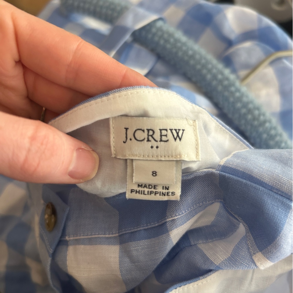 J. Crew Light Blue and White Plaid Dress - Picture 3 of 9